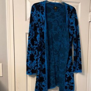 JM Collection Teal and Black Knit Sweater